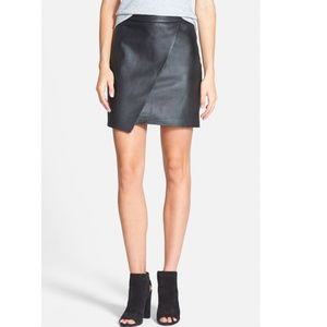 Madewell Asymmetrical Leather Wrap Front Skirt